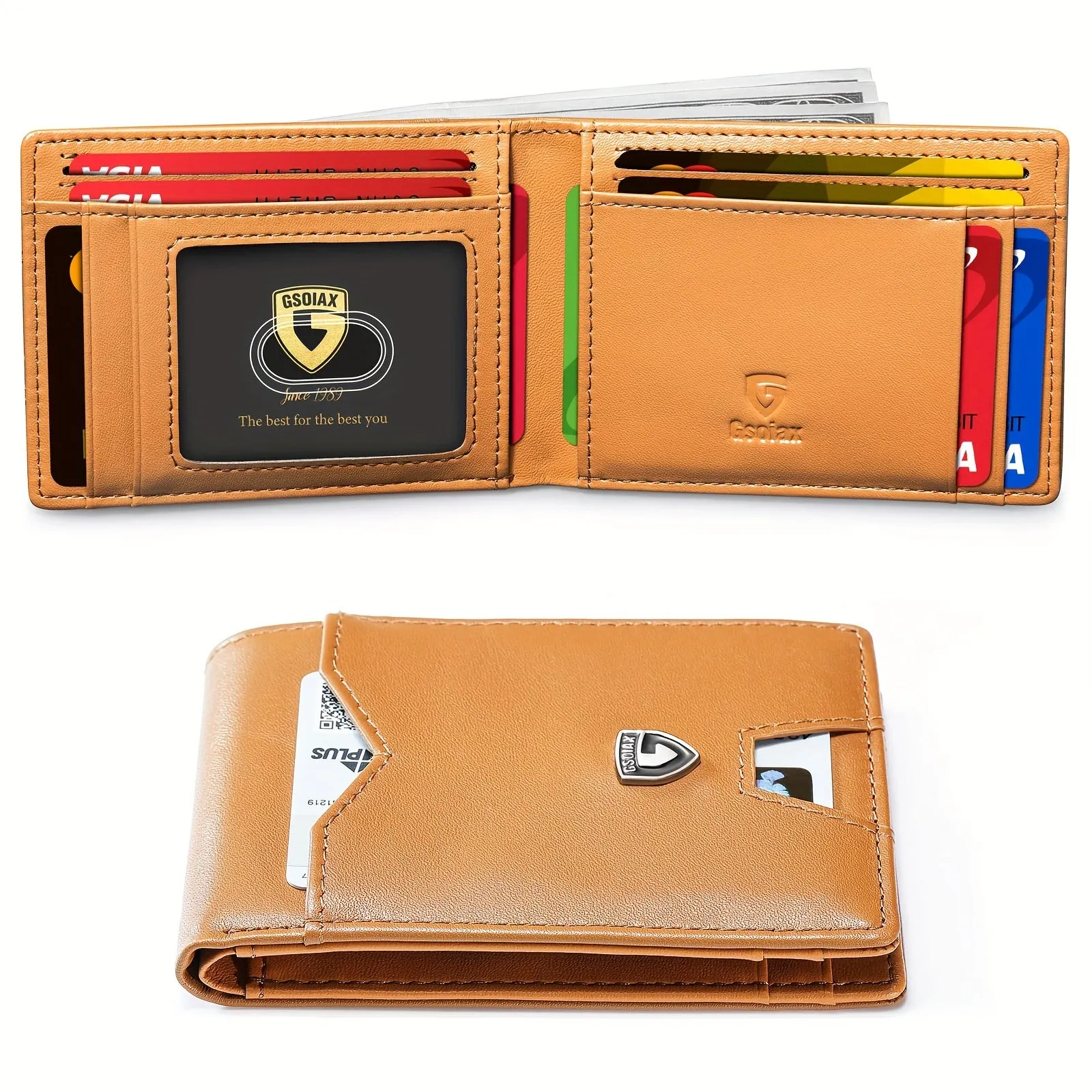 1pc Mens Slim Carbon Fiber Pattern RFID Blocking Wallet - Microfiber Credit Card Holder with Geometric Pattern, Simple Style, and Non-Braided Weaving - Includes Gift Box, Perfect for Kings Day
