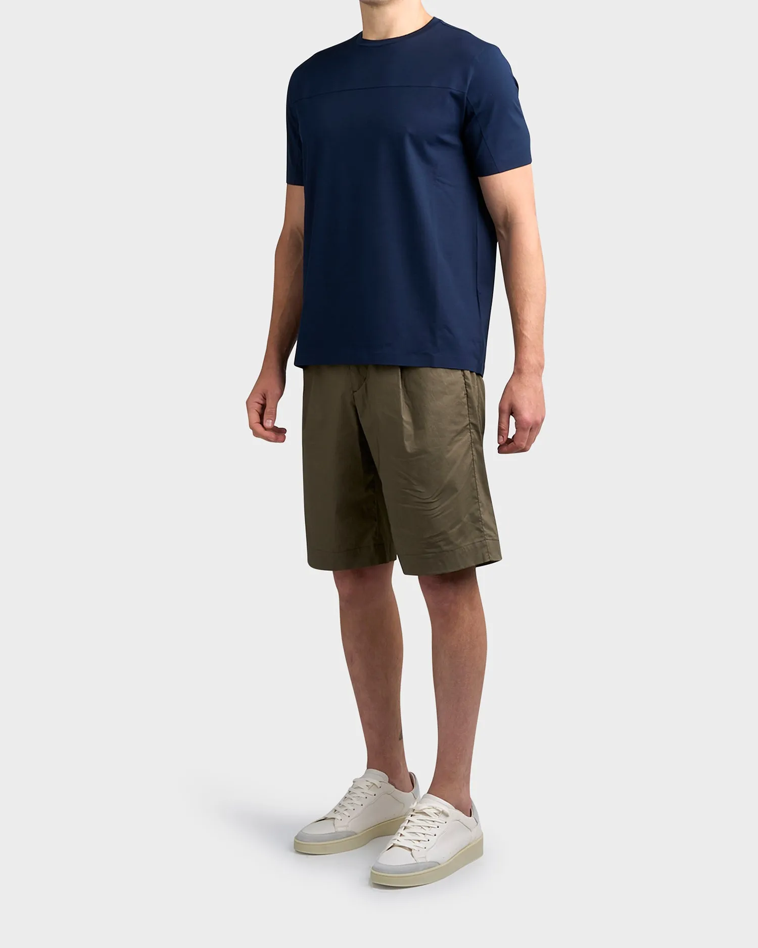 Army Green Cotton Poplin Shorts