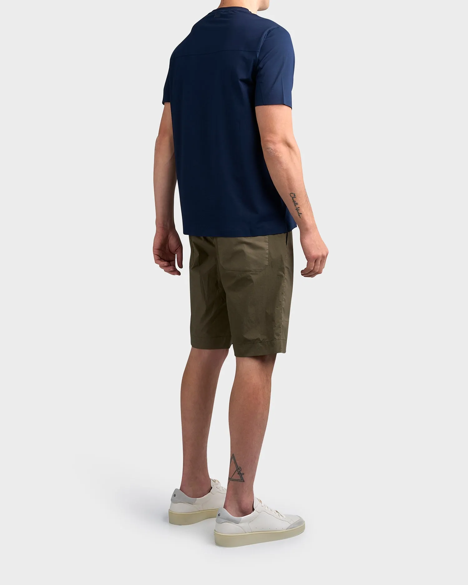 Army Green Cotton Poplin Shorts