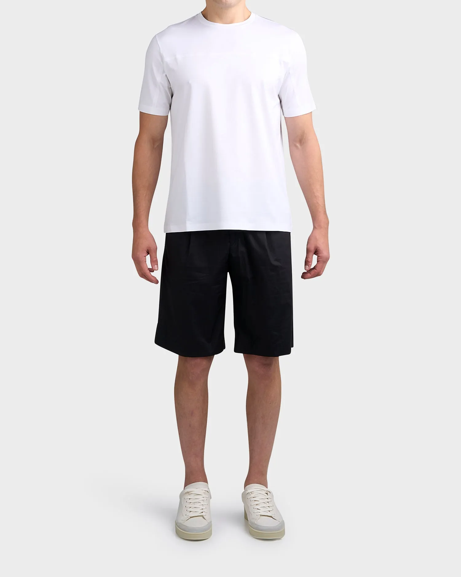 Black Cotton Poplin Shorts