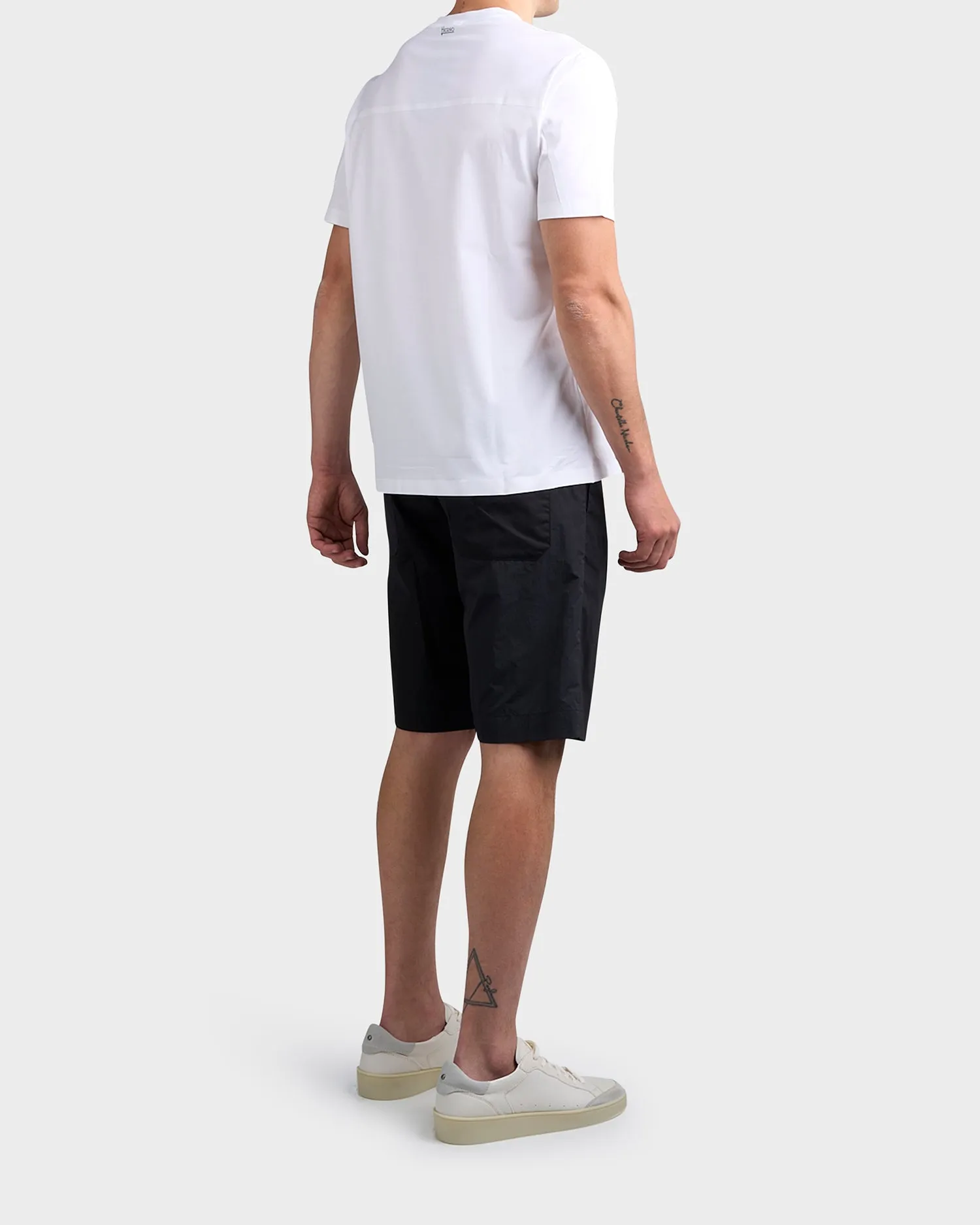 Black Cotton Poplin Shorts