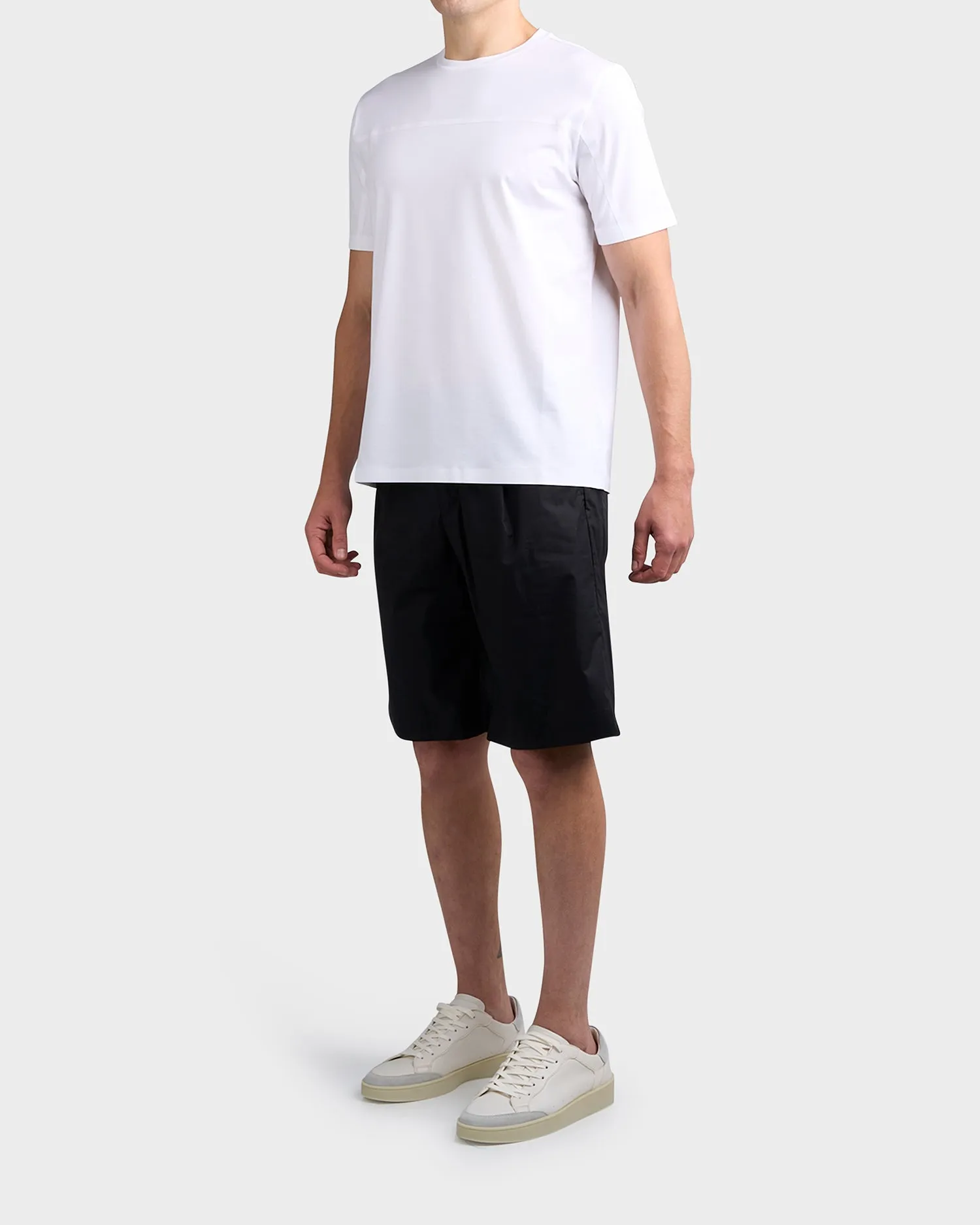 Black Cotton Poplin Shorts