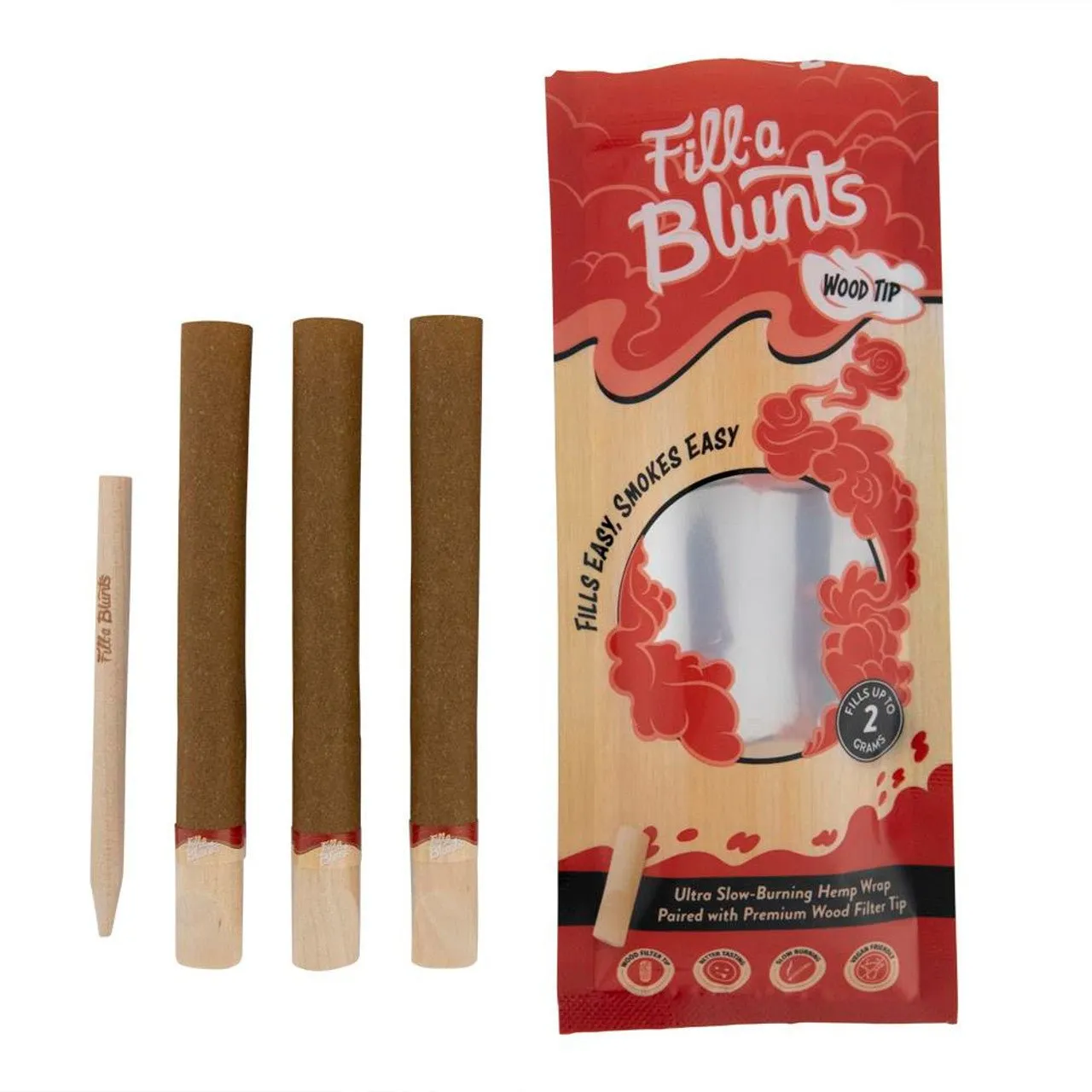 DaySavers Fill-A-Blunts Pre-Rolled Blunt Tubes w/ Wood Tips - Pack of 3
