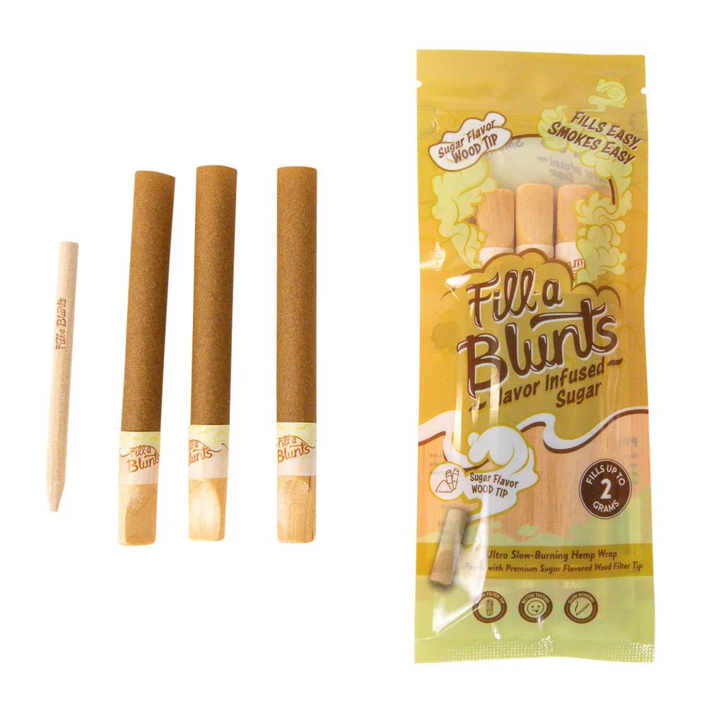 DaySavers Fill-A-Blunts Pre-Rolled Blunt Tubes w/ Wood Tips - Pack of 3
