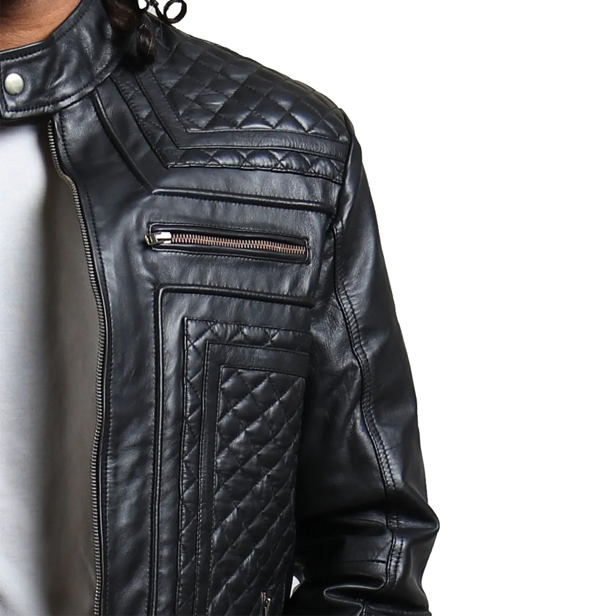 Diamond Quilted Skull Leather Jacket I'm Not Getting Old I'm Just Becoming a Classic Design