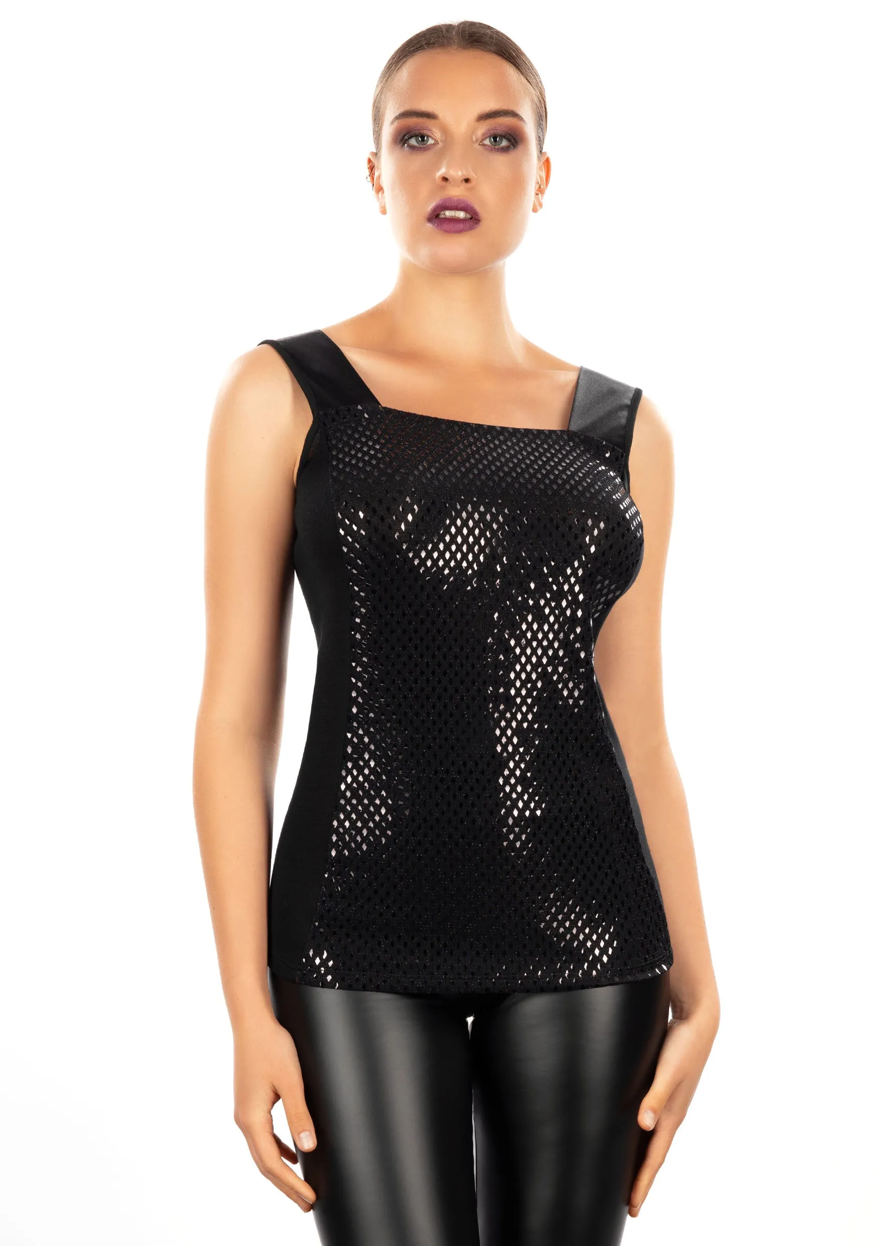EGI Exclusive Merino Wool Blend Lurex Sleeveless Top