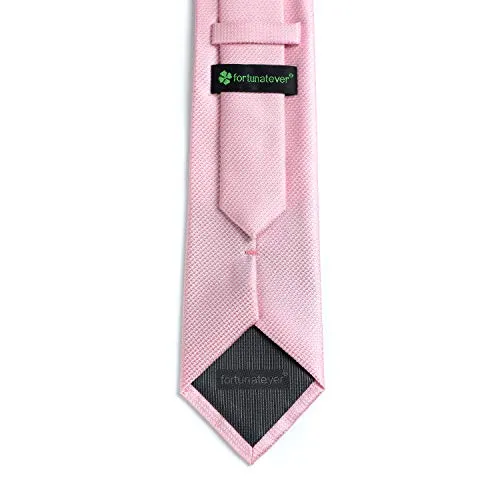 fortunatever Mens Solid Neckties,Rosy Pink Ties For Men Gift Box,58"×3.35"