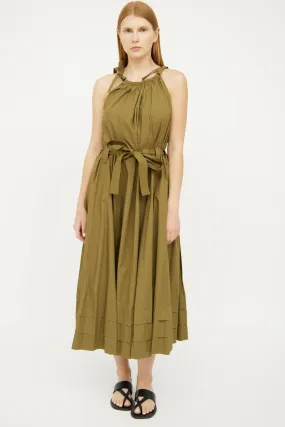 Green Cotton Sleeveless Dress