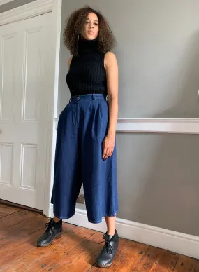 High waisted denim culottes W28