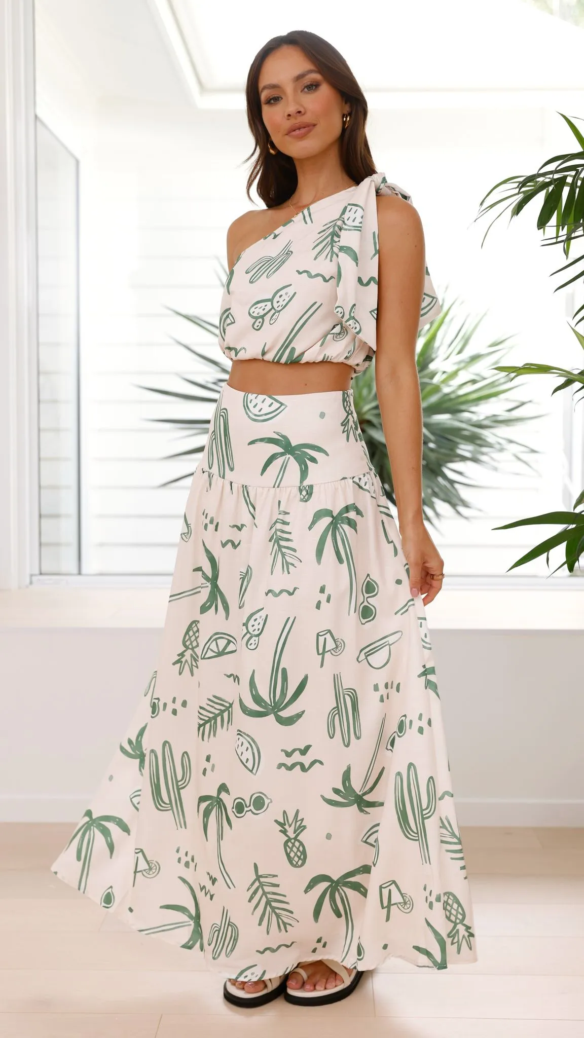 Jamaine Maxi Skirt - Green Palm