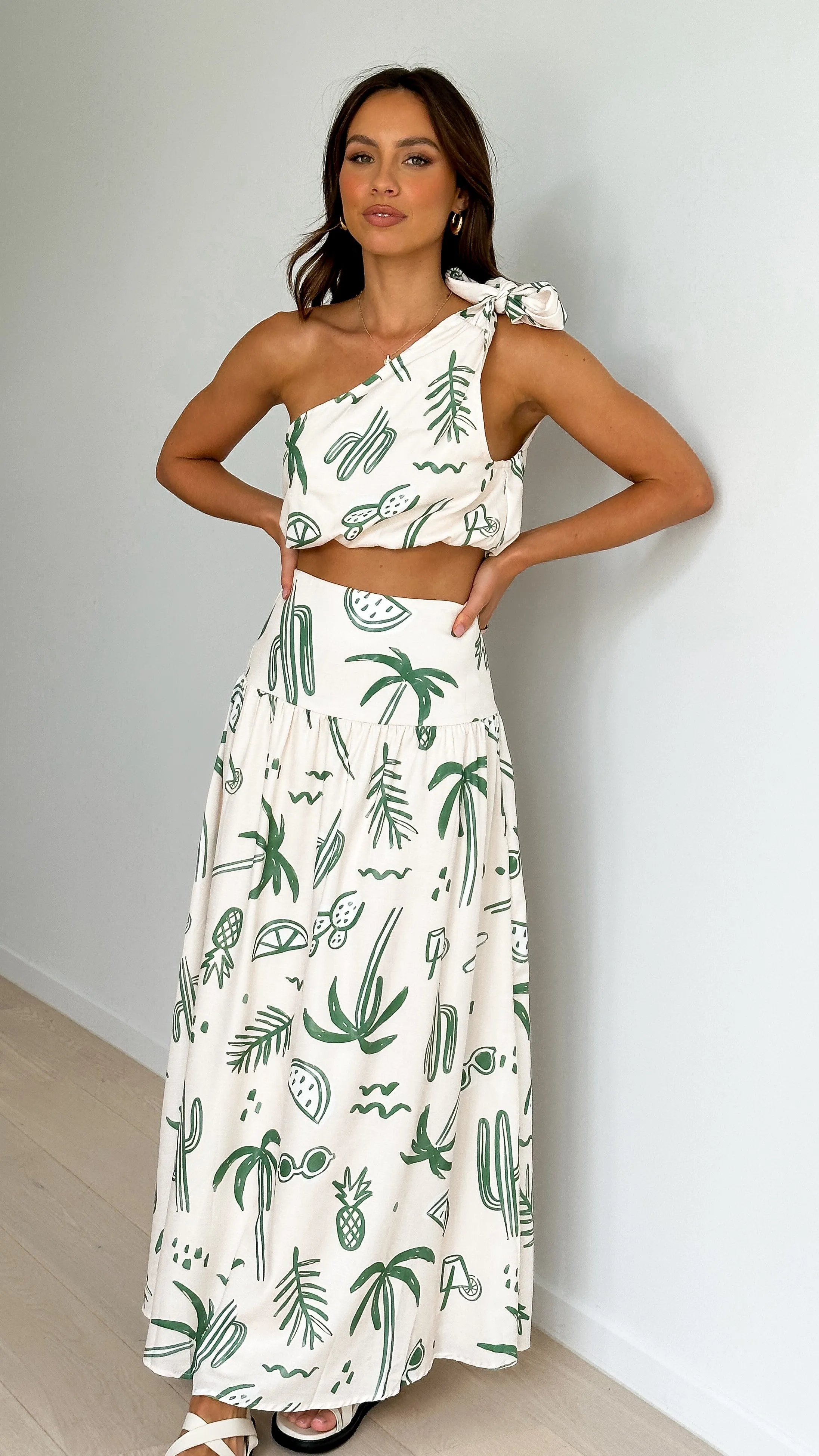 Jamaine Maxi Skirt - Green Palm