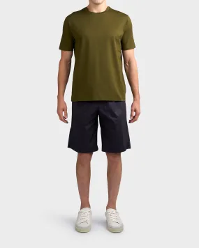 Navy Cotton Poplin Shorts