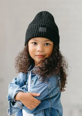 TODDLER RIB CUFF BEANIE HAT-BLACK