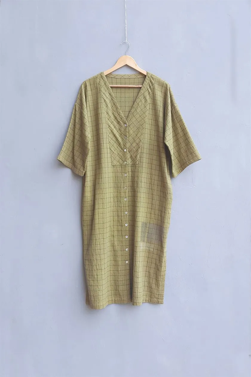 Urvashi Kaur   I   Braddell TUNIC CEDRO organic cotton Ochre TESSELLATE- 108