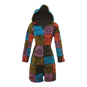 Women's Patchwork Pixie Hooded Long Coat